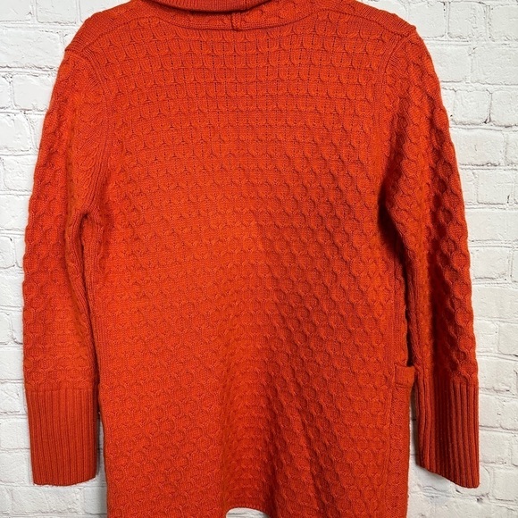 Brixon Ivy Stitch Fix Cable Knit Sweater Orange Angola Cashmere Cozy Collar sz S - Picture 5 of 5
